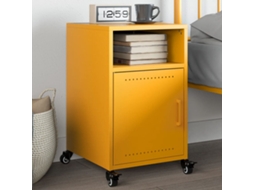 Vidaxl Mesa De Cabeceira 36x39x59 Cm Aço Amarelo Mostarda