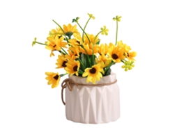 Bouquet de Hortênsias Artificiais com Pequeno Vaso de Cerâmica NEVEANCE