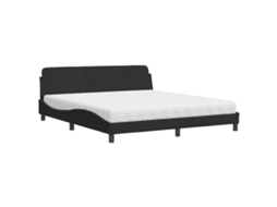 Cama com Colchão Dover 180x200 Cm Veludo Preto MAISON EXCLUSIVE