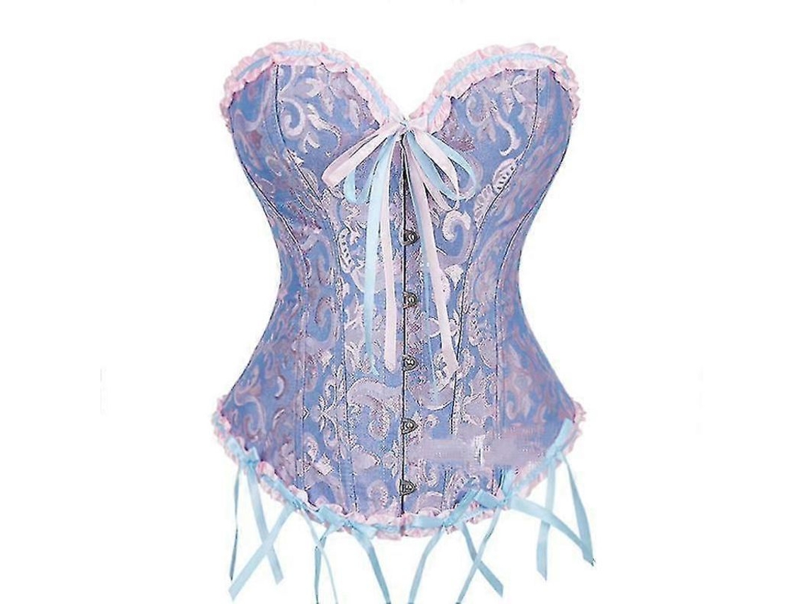 Corset Overbust Negro Slim Fit Para Mujer Com Ajuste De Cordas E Ganchos De Prata Morado 5xl