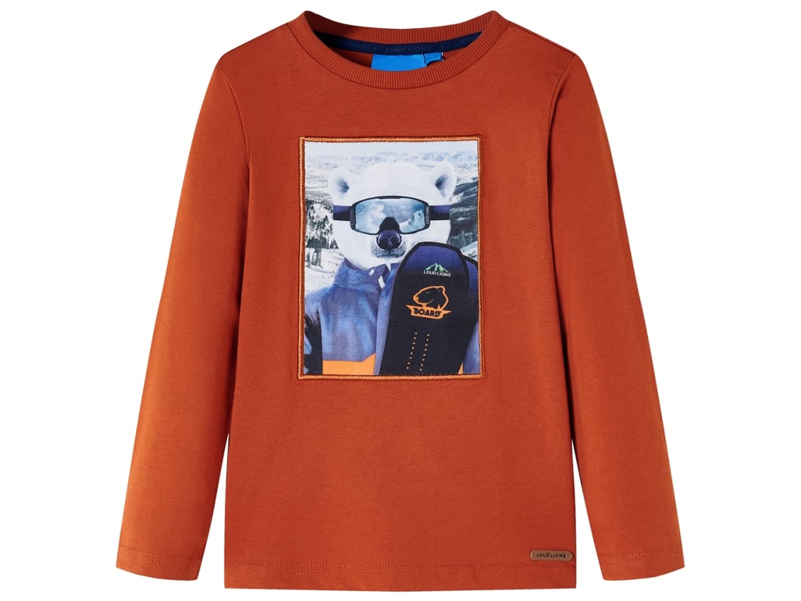 T-shirt De Manga Comprida Para Criança Ferrugem-claro 140