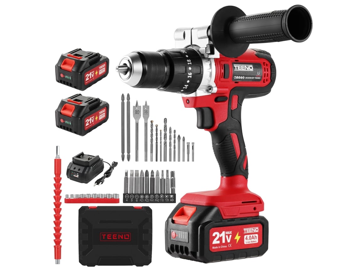 Chave De Fenda Sem Fio De 21 V, Bateria De 4,0 Ah, 90 Nm, Ajuste De Torque 20+3, Mandril De 13 Mm