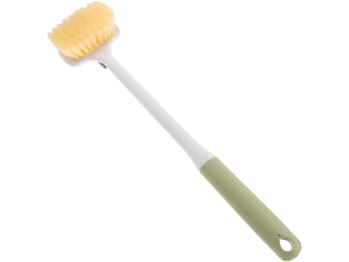 Escova De Banho Cabo Longo, Dupla Face, Em Plástico E Silicone, Para Esfoliação E Limpeza Dos Pés Do Corpo No Banheiro