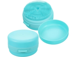 Conjunto De 2 Escovas Banho Healvian Em Silicone Macio Com Corda Para Pendurar, Para Massagem E Limpeza, Azul Celeste