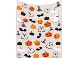 Manta Pequena Syjym Halloween em Flanela com Estampa Digital Confortável Macia e Quente de Dupla Face Ideal Pa