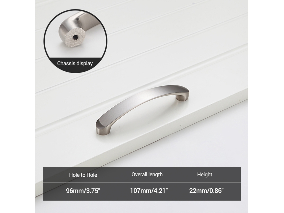 Puxadores De Armário De Cozinha Em Níquel Escovado, Aço Inoxidável, 3,75 , 1 Pacote SUNNY SPACES (96 Mm)
