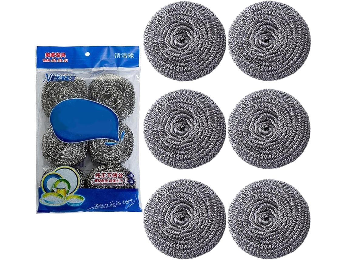 Espátula De Aço Inoxidável, Utensílio De Limpeza Para Banheiro – 6 Esponjas Multifuncionais Para Cozinha, Pia,