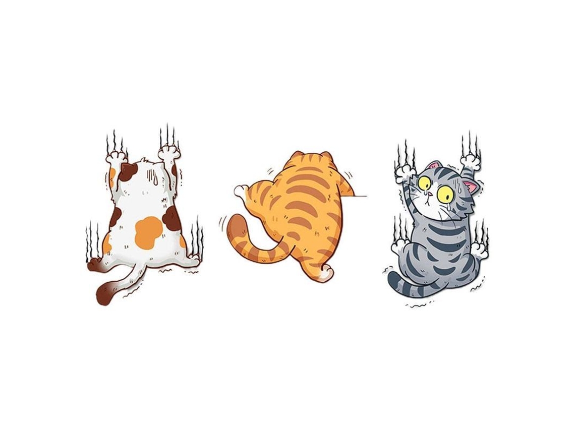 3pcs Pegatina de Gato para Coche Con Rasguños, Animal Divertido Claws Personality (s)