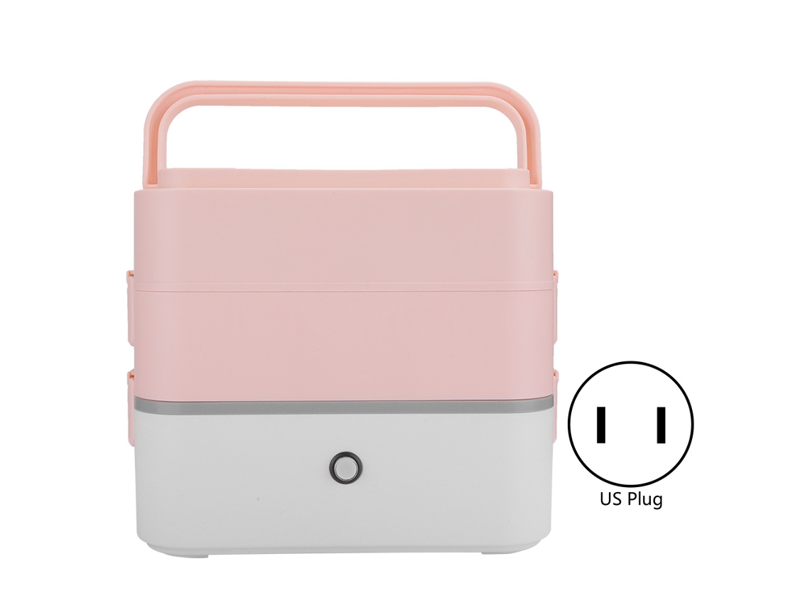 Caixa Térmica Elétrica Portátil de Aquecimento Duas Camadas 2l 200w Plug US 110v Rosa | S/MARCA