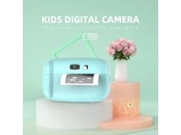Câmera de Impressão Instantânea de Fotos de Criança de Desenho Animado de Alta Definição Mini Bonitinha Azul