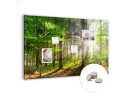 Quadro De Vidro Magnético Floresta Nascer Do Sol Para O Quarto Das Crianças Espelharte (90x60 Cm)