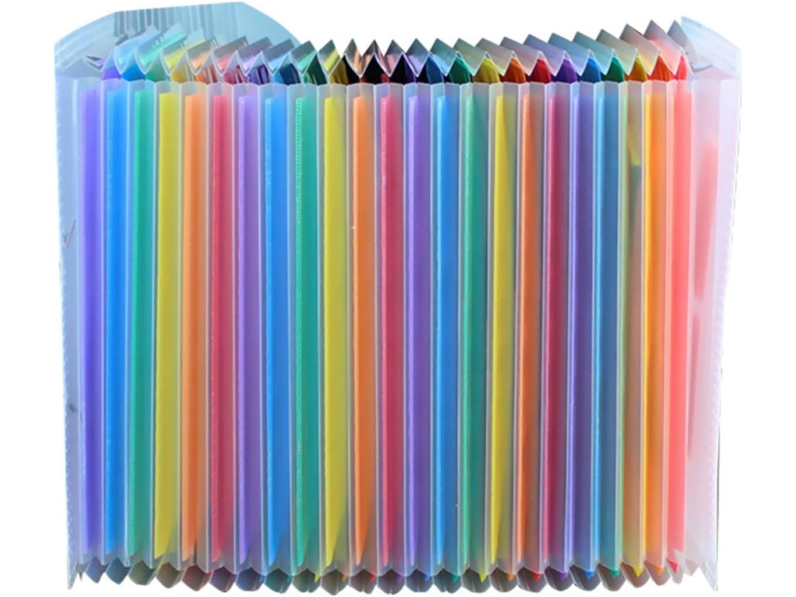 Pasta Organizadora De Documentos Iplusmile Com Capa E 24-bolsos, Expansível E Colorida, Material Plástico Resistente