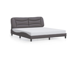 Bed Frame, Bed Frames Vidaxl Cinzeto Couro Artificial (180 X 200 Cm)