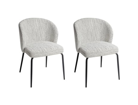 Conjunto de cadeiras estofadas BELIANI Zana de Poliéster Branco 55x56x80
