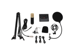 Kit De Equipamento Para Podcast Com Microfone Condensador E Placa De Som Para Transmissão Ao Vivo E Gravação