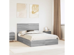 Vidaxl Cama Com Armazenamento Com Gaveta Cinza Sonoma 140 X 200 Cm