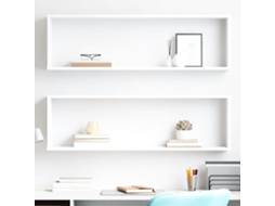 Vidaxl Prateleiras Parede Forma Cubo 2 Pcs Derivados De Madeira Branco