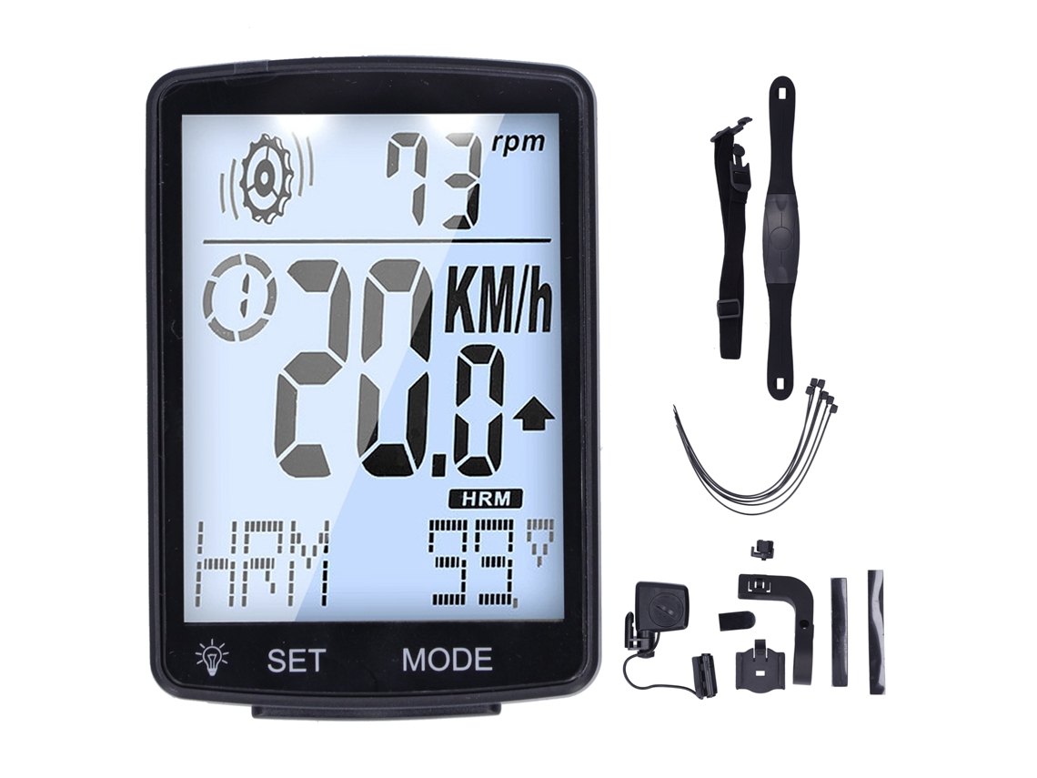 Computadora Bicicleta 2.8'' Tela Led Velocímetro Cronômetro Acessórios