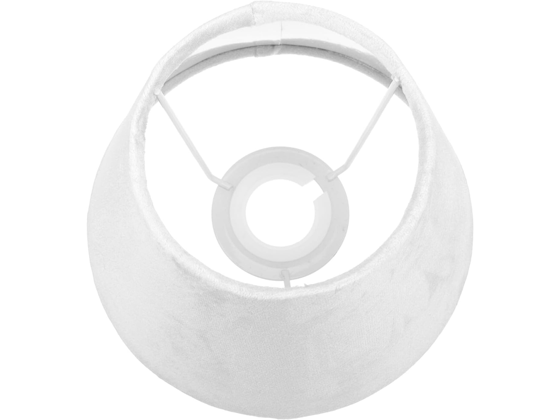 Veludo Branco com Forro Têxtil, Compatível com Lâmpadas E27e14, Acessório de Iluminação para Candeeiros de Mesa e SFUSHOS