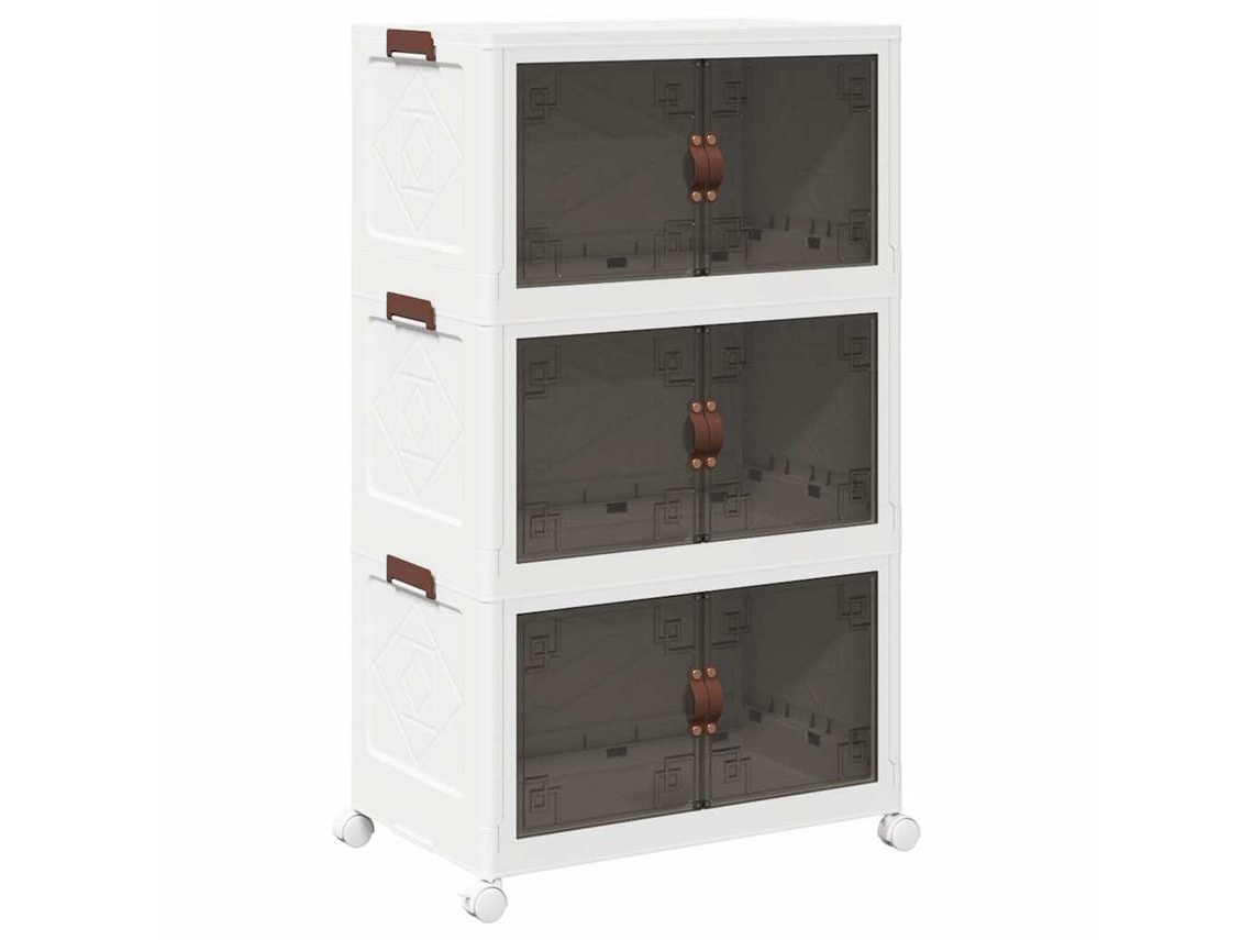 Stackable Storage Box, Stackable Storage Boxes Vidaxl Branco Polipropileno (64 X 39.5 X 110.5 Cm)