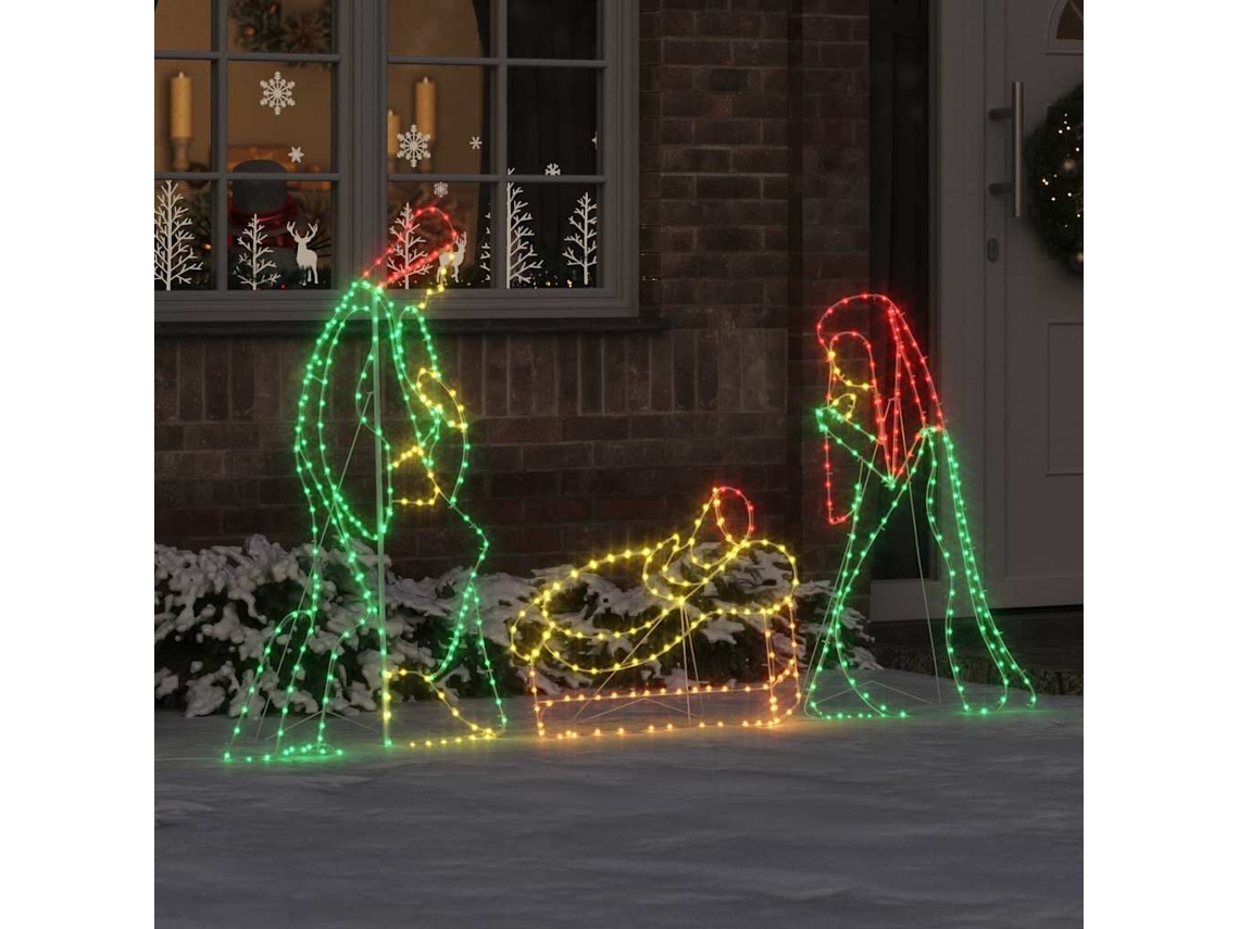 Vidaxl Cenário Natalino Iluminado Multicolor 112 X 71,5 Cm Pvc