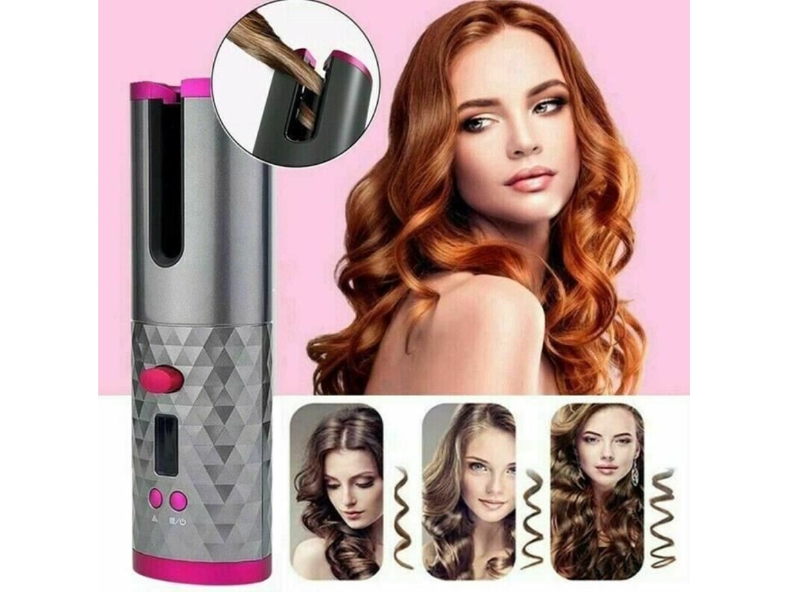Modelador De Cabelo Automático Sem Fio Com Temperatura Ajustável E Visor Lcd Lia20386