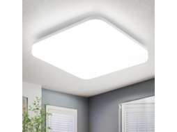 Nettlife Candeeiro De Teto Led 22 Cm Quadrada Para Casa De Banho Ip54 18 W Branca 5000 K, Para Sala, Quarto, Corredor E Cozinha, Uso Diário