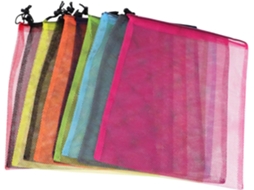 Pacote Com 10 Sacos De Malha De Nylon Leves, Com Cordão, De 35x40cm, Reutilizáveis Para Frutas E Outros Produtos.