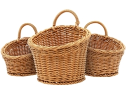 Cesto Trançado, Fruteira De Parede Cesto De Parede Artesanal Com Alça Decoração Rústica Estilo B Gokoco