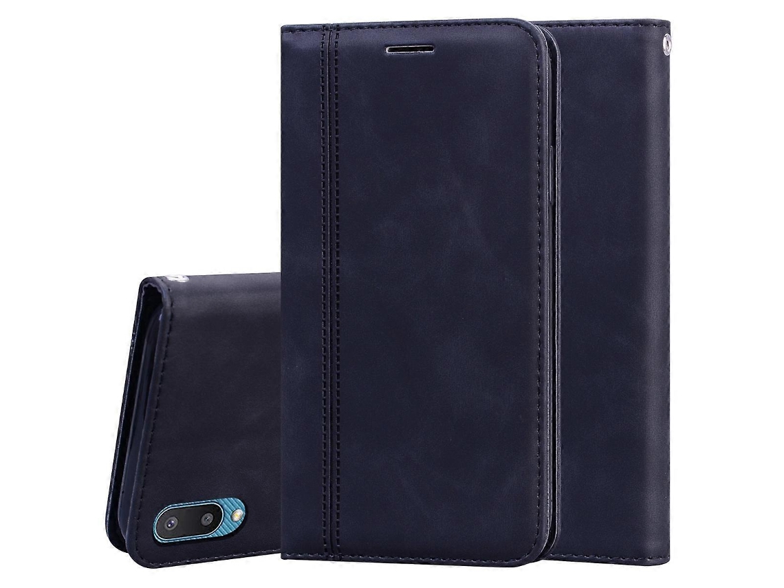 Capa De Couro Pu Fosca Com Aba Horizontal Magnética Para Samsung Galaxy A02 (versão Europeia), Com Suporte, Compartimento Para Cartão E Cordão.