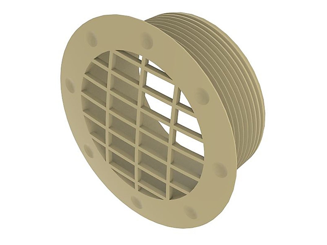 Grelha De Ventilação Para Duto Ar, 65 Mm, Bege