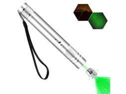 Ponteiro Laser Verde, Recarregável de Alta Potência, de Longo Alcance, com Proteção em Forma de Estrela Prata HEXINYIGJLY