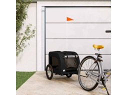 Vidaxl Reboque Bicicleta P/ Animais Tecido Oxford/ferro Preto