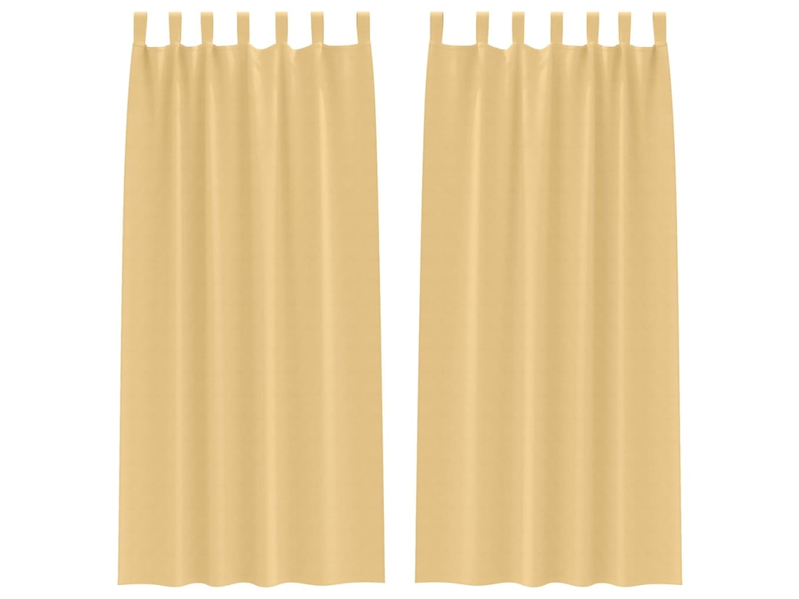 Maison Exclusive - Cortinas Blackout Com Argolas 2 Pcs Bege 260 X 140 Cm Poliéster