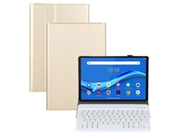 Am10s Teclado Bluetooth Destacável Com Retroiluminação, Capa Ultrafina De Couro Com Aba Horizontal E Suporte Para Tablet Lenovo M10 Plus De 10,3 Poleg