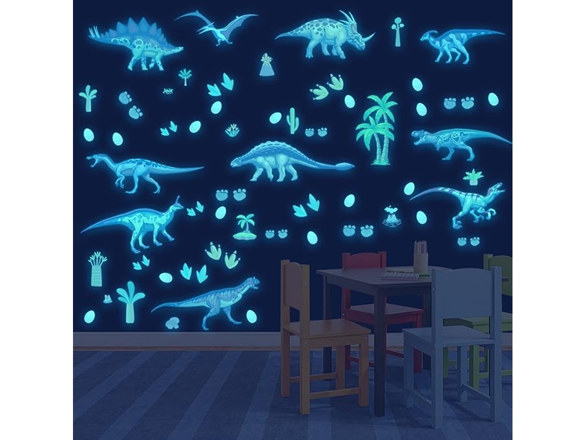 Adesivos de Parede de Dinossauros Que Brilham no Escuro Autoadesivos para Quarto Infantil Presente ZYBLSSBB (meninos)