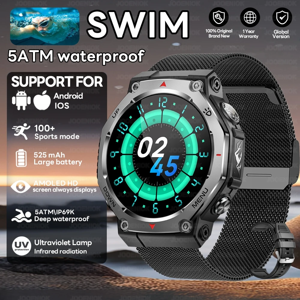(mercado Negro) Smartwatch Com Gps, Resistência À Água De 5 Atm, Tela De 1,43 Polegadas