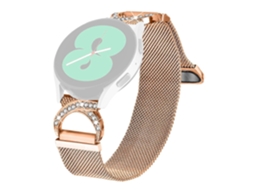 Lurelia Gabb Watch 3 Pulseira De Relógio Com Metal Milanesa E Strass Em Ouro Rosa