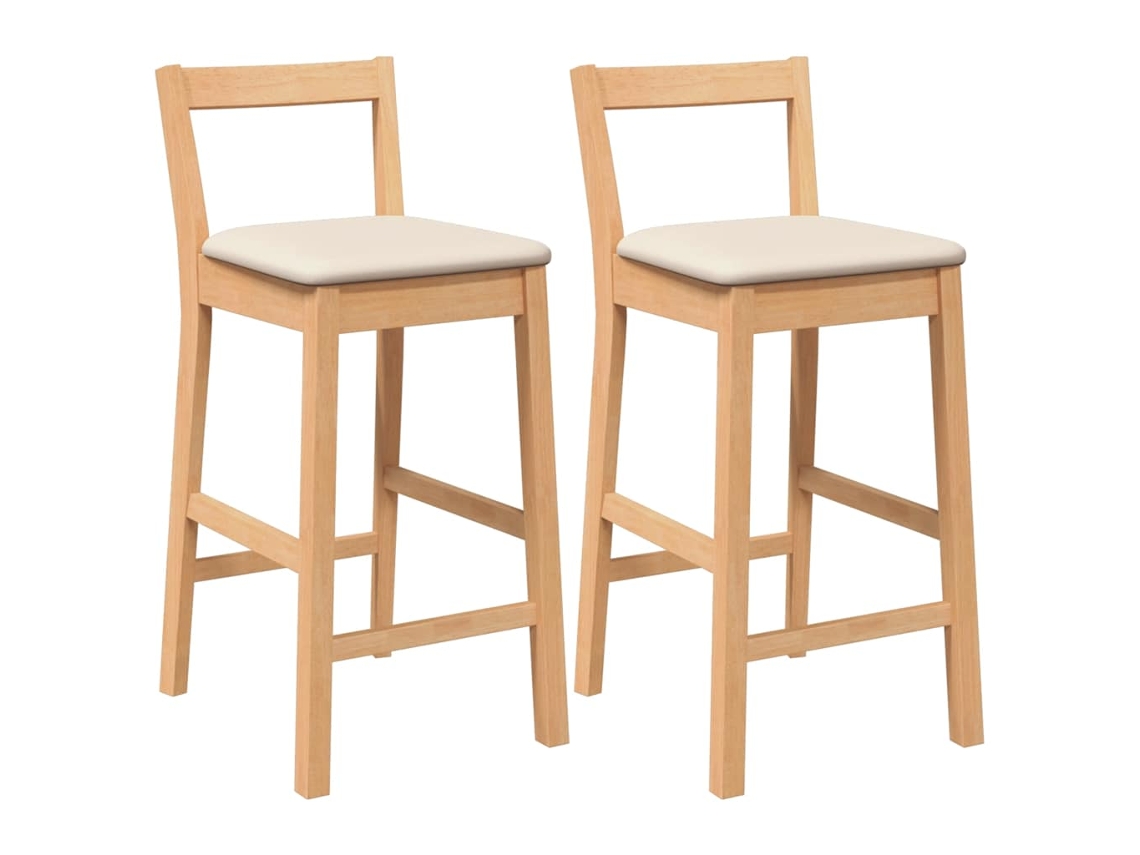 Conjunto 2 Banco De Bar Vidaxl Marrom Borracha