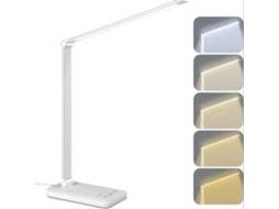 Lâmpada De Mesa Led 5 Modos De Iluminação Brilho Ajustável,usb C,para Crianças,estudo,escritório Branco Btforus