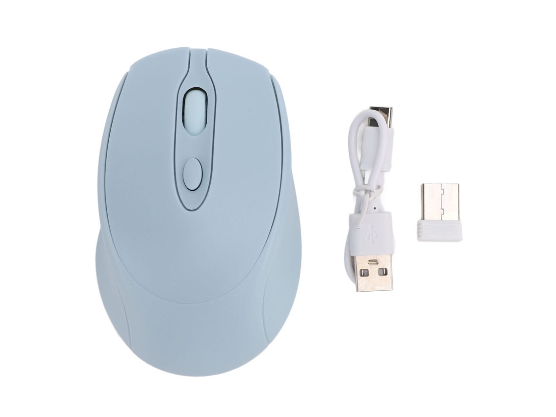 Ratón Inalámbrico Bluetooth 5.0 2.4g de Modo Dual Con Receptor Usb para Pc/portátil, 800 1600 Dpi, Silencioso, Recargable, Azul.