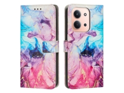 Capa Tipo Carteira De Couro Sintético Com Estampa De Mármore Tkdaddy Para Xiaomi Redmi 15c 5g (ue) (173 Mm) / 15c 4g (ue) (173 Mm) Rosa / Roxo