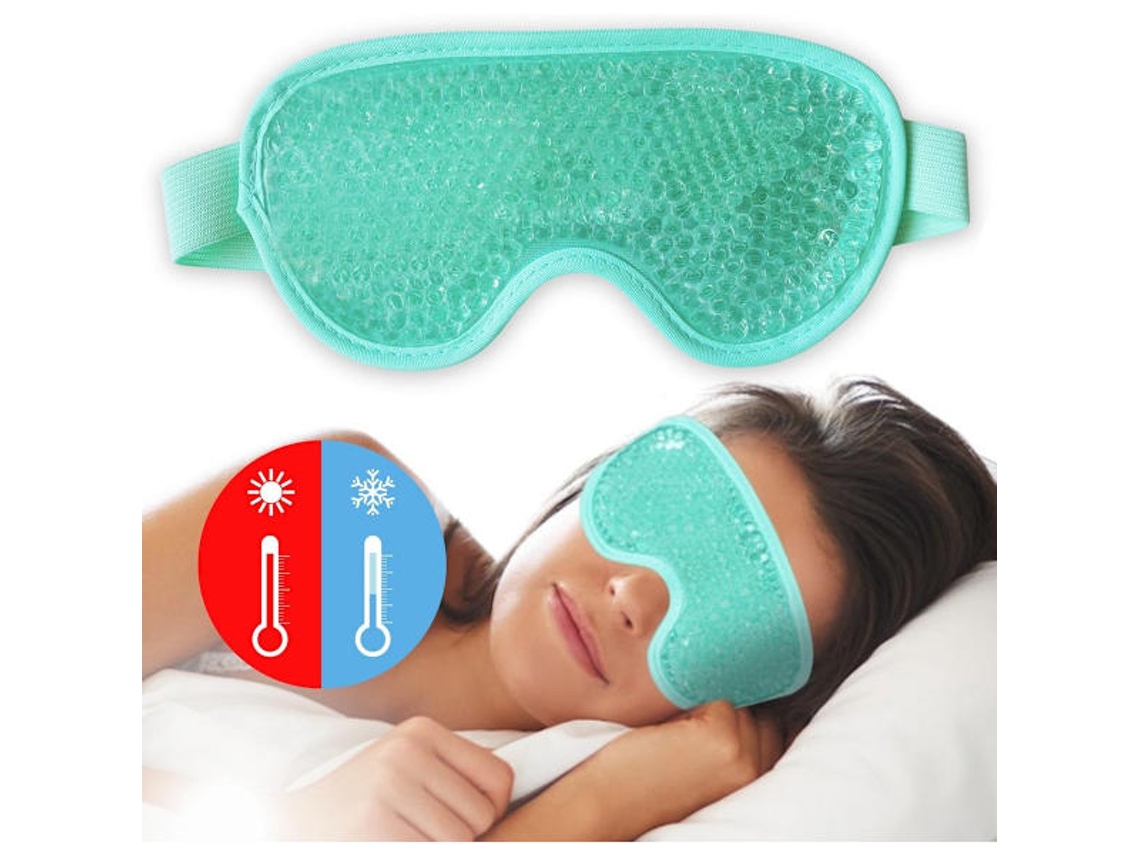 Máscara de Gel Quente e Fria para os Olhos, Alivia o Cansaço Ocular, Reutilizável, Combate Bolsas e Olheiras. Verde AQUAFORGE