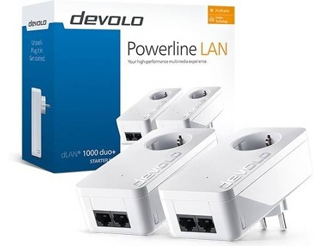 Powerline DEVOLO  dLAN 1000 duo+ Starter Kit PT8117 — Velocidade: 1000 Mbit/s