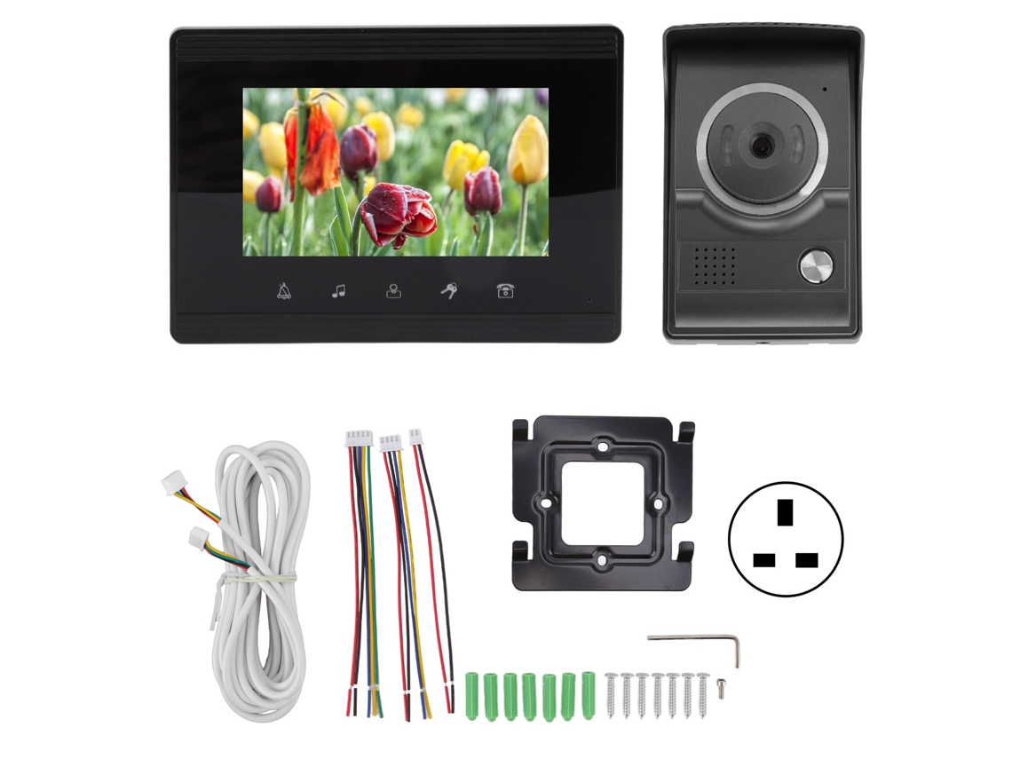 Câmera de vídeo HD externa 100-240 V com tela LCD e interfone para segurança residencial