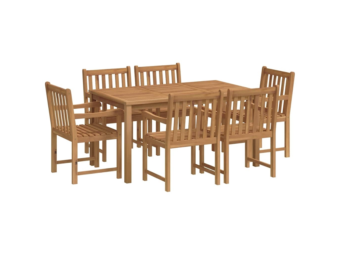Conjunto de Jantar de Jardim MAISON EXCLUSIVE 7 Peças Madeira de Teca Maciça 150x90 cm