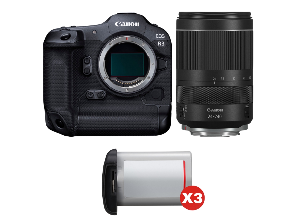 Eos R3 + Rf 24 240mm F/4 6.3 Is Usm + 3 Canon Lp e19 + Ebook “20 Dicas para Fotos Que Impressionam” CANON