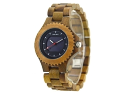 Reloj De Madera De Sandalo Solar Analógico Con Esfera Redonda Moderno