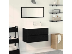 Vidaxl Armário Para Pia De Banheiro Carvalho Preto 80 X 39 X 62 Cm