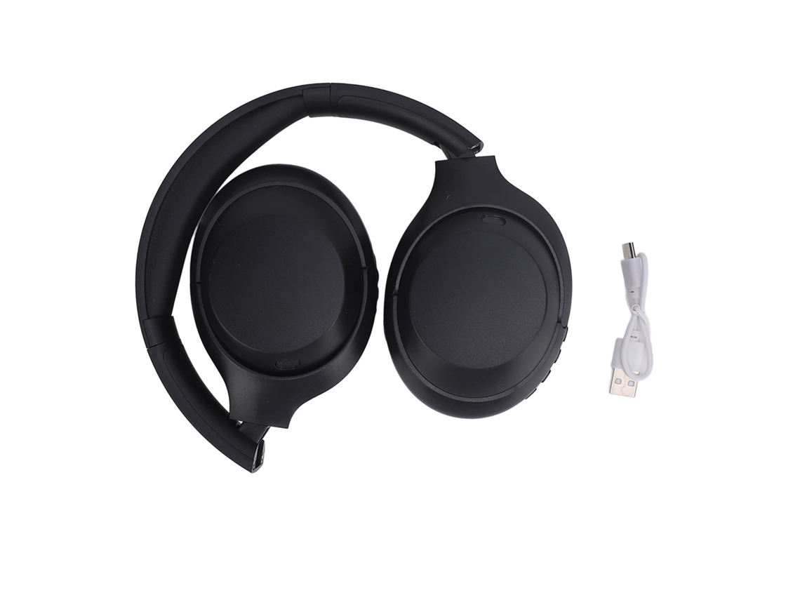 Auriculares inalámbricos Bluetooth com design circumaural, graves profundos, bateria de longa duração, conector de 3,5 mm, cor preta | S/MARCA